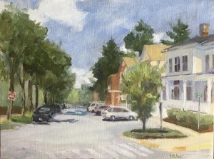 Memorial Avenue, Pawling 9" x 12" Oil on panel (plein air)