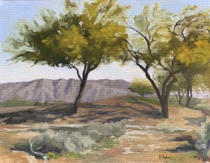Morning Shade on Tired Greens 11" x 14" oil on panel (plein air) 