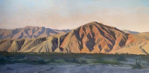Coyote Mtn. at Sunset 10" x 20" Oil on panel (plein air)