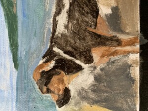 PET (detail) - unfinished 10 1/2" x 12" Oil on primed linen canvas 