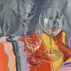 GLASSES 10" X 10" Oil on canvas panel