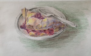 SWEET 5.5" X 8/5" Pencil and colored pencil